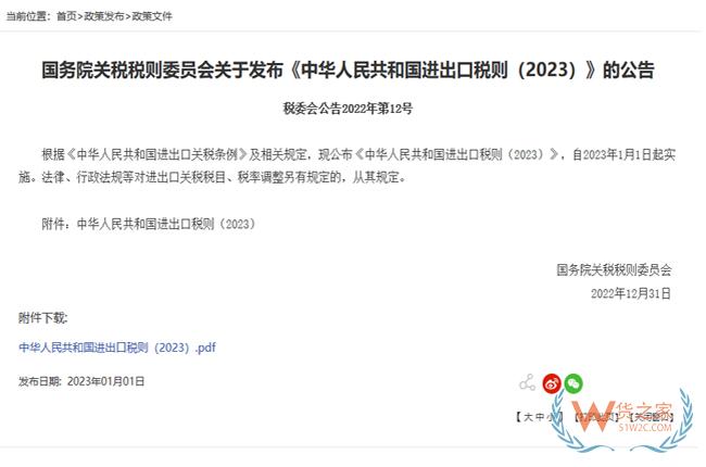 2023年進(jìn)出口稅則全稅目版-貨之家